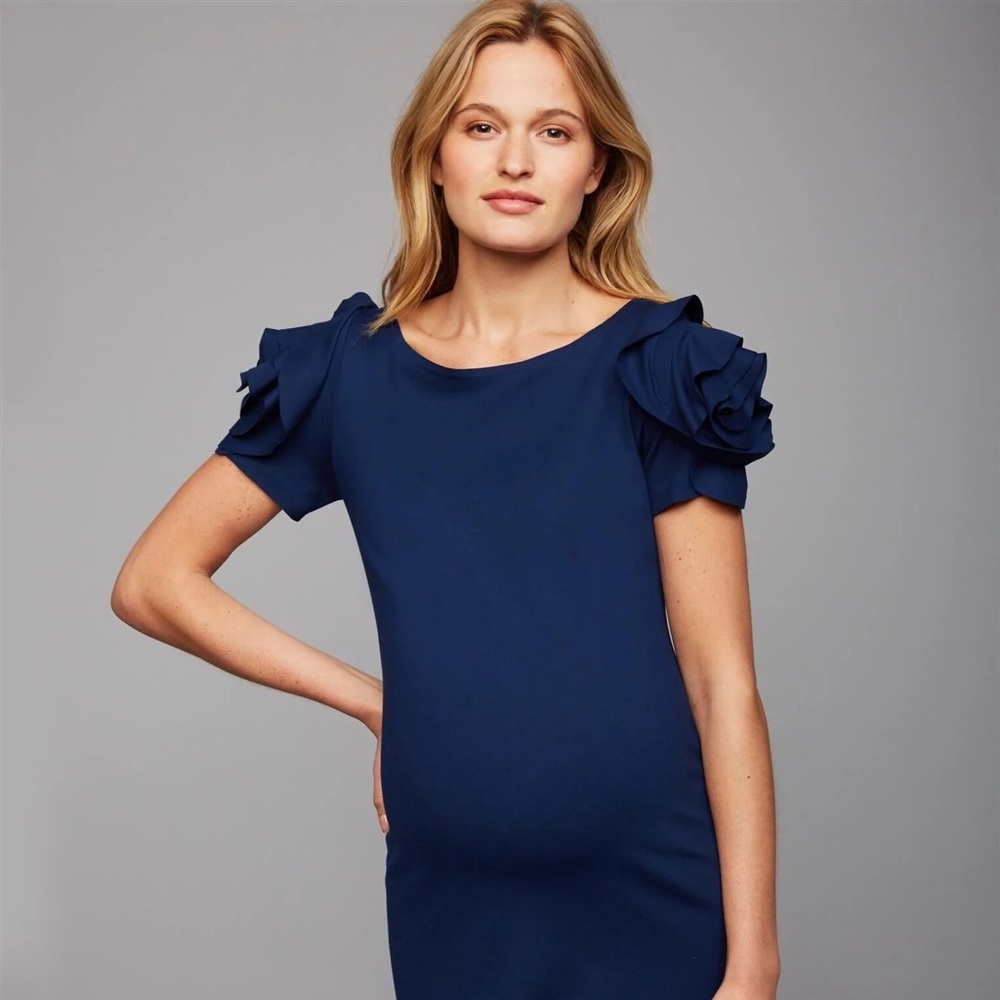 *LAST CHANCE* Pietro Brunelli Navy Maternity Dress